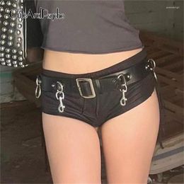 Belts Cuteandpsycho Y2K Sexy Punk PU Sashes For Women Gothic Metal Aesthetic Chic Fake Leather Streetwear Fashion Accessaries