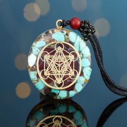 Crushed stone crystal Necklace Manifest Abundance Wealth Luck Pendant Orgone Jewellery Chakra Energy Healing Crystals Healthy Neckla307L