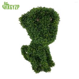 Decorative Flowers Cute Animal Shape Simulation Green Grass Ornaments Artificial Plant Wedding Easter Party Decoration For Home Garden