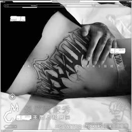 Big Punk Letter Tattoo Waterproof Temporary Tattoo Lasting Fake Tattoo for Woman Sexy Abdomen Tattoo Tattoo Sticker Cover Scars