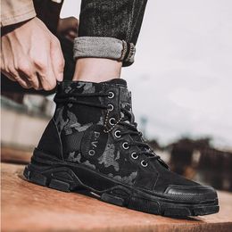 Boots 2023 Fall Camouflage Military Men's High Quality Non-Slip Work Shoes Botas Mujer Men Platform For