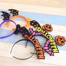 Halloween Headbands Witch Hat for Women Bat Spider Pumpkin Skull Headwear Cosplay Party Costume Accessories KDJK2307