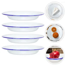 Dinnerware Sets Enamel Plate Dishes Fruits Serving Plates Household Holder Decorative Outdoor