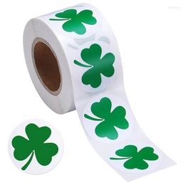 Gift Wrap Patrick's Day Shamrock Stickers Roll 1-1/2 Inch Adhesive Label For Irish Decoration And Craft