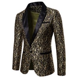 Men's Suits & Blazers Men Suit Jacquard Fashion Design Business Casual Slim Fit Mens Blazer Wedding Male Jacket Coat S-XXL217R