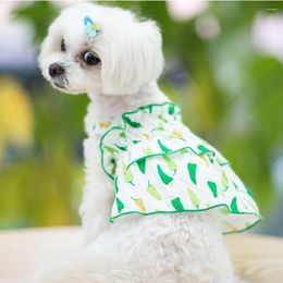 Dog Apparel Spring Summer Pet Clothing Printing Lace Suspender Princess Skirt Ins Cat Clothes Teddy Bichon Maltese