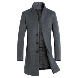 Men's Wool Blends Winter Men Wool Coats Long Woollen Wind Jacket Coat Men Woolen Overcoat Casual Business Thick Trench Coat Jacket Oversized HKD230719