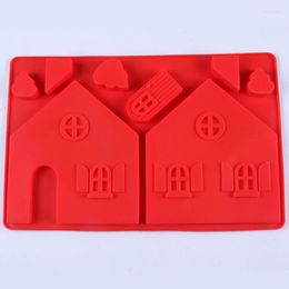 Baking Moulds 2Pcs Christmas House Silicone Mold DIY Chocolate Candy Gingerbread Cake Decorating Tools