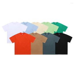 Men's T Shirts Small Neckline Solid Colour Short Sleeve Loose Basic T-shirt Men Blank Cotton Tees