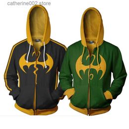 Men's Hoodies Sweatshirts Mens 3D Print Sweatshirts Hero Cosplay Iron Fist Hoodies Daniel Thomas Rand-K'ai Role Play Casual Hooded Pullover S-5XL T230719