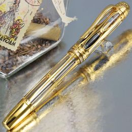 PURE PEARL Pope Julius II Roller Ball Fountain Pen high Quality Classic hollow out Barrel Writing Smooth Office Supplie Luxury Sta2813