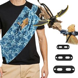 Small Animal Supplies Fleece Printing Bearded Dragon Bags Creative Lizard Harness Leashes with Wings Carrying Animals Reptile Travel Kit 230719