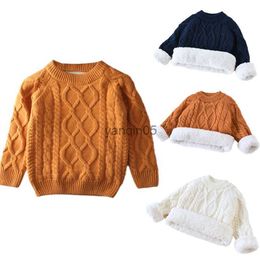 Pullover Winter Kids Boys Girls Sweaters Clothes Toddler Warm Sweater Coats Children Thicken Tops Wool Pullovers Knitwear Tops Clothing HKD230719