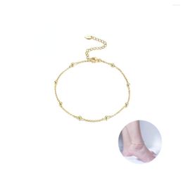 Anklets Trendy Layered Anklet Women Balls 925 Sterling Silver Double Chain Ankle Bracelet Barefoot Crochet Beach Jewellery On The Leg