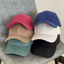 Ball Caps Spring Autumn Fashion Suede Baseball Cap For Men Women Solid Street Hat Unisex Adjustable Casual Plain Gorra Snapback