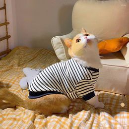 Dog Apparel Striped Sweater Cat Clothes Autumn Cute Maltese Yorkshire Teddy Hair-proof Winter Dogs