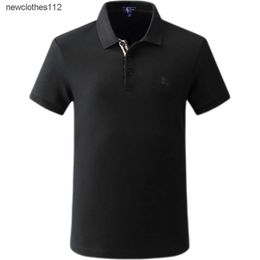 Live broadcast of summer new TB family chest war horse embroidered pure cotton polo shirt men's Pearl ground Cotton Short Sleeve Shirt