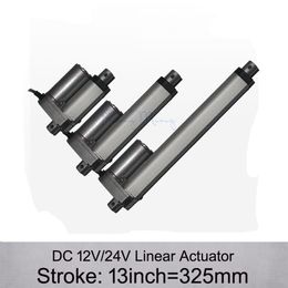DC 12V 24V 13inch 325mm electric linear actuator 1000N 100kgs load 10mm s speed linear actuators without mounting225C