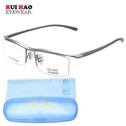 Sunglasses Pure Glasses Frames With TR90 Temple Classic Business Eyeglasses Men Myopia Half Rimless Optical Frame 230718