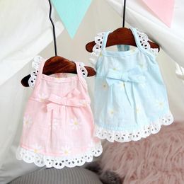 Dog Apparel Flower Lace Skirts Korean Style Pet Cute Sweet Small Clothes Puppy Dress Stylish Chihuahua Dresses Products