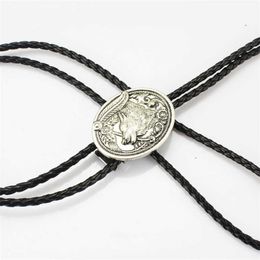 Personalised Jewellery Ties New Bolo American western cowboy wolf head bolo tie summer shirt clip HKD230720