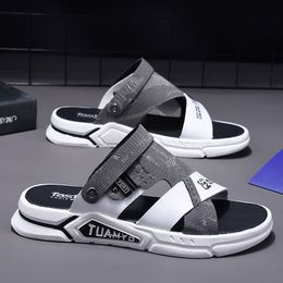 Sandals WEH Sandals Men leather Summer Beach Sandals brand designer soft Casual Driving trending Outside Slippers outdoor 230718