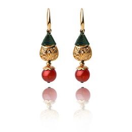 Dangle Earrings & Chandelier High Quality Women Earring Fashion Jewelry Gold Hollow Red Pendant DIY Tangled Line Fine Accessories Girl Gift