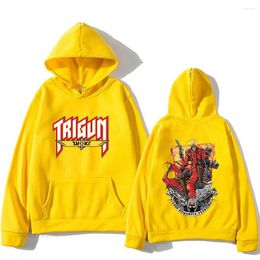 Men's Hoodies Anime Trigun Vash The Stampede Cartoon Sweatshirts Cute Manga Clothing For Men/women Printed Graphic Streetwear Warm