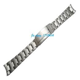 For ROL watch 20mm 21mm The grind arenaceous New Men Curved end Watch band Strap Bracelet STAINLESS STEEL Band305H