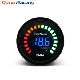 Dynoracing 2 inch 52mm 12V Car Digital Voltmeter Volt Gauge Meter 20 LED Black 7 5-20V Volts Volt Car Meter BX101456300t