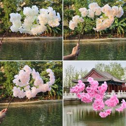 Decorative Flowers Artificial Cherry Branch Fake Tree Simulation Flower Encryption Ribbon Pear Twig Wedding Home Decoration