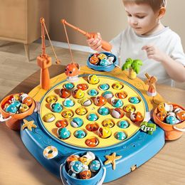 Sand Play Water Fun Montessori Magnetic Fishing Game Marine Life Cognition Colour Number Music Toys for Children Educational Parent child 230719