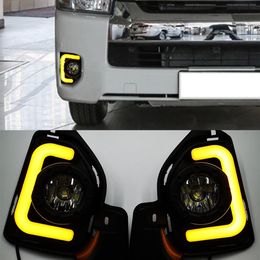 1 Set Yellow Turning Signal Relay Waterproof 12V Car Lamp LED DRL LED Daytime Running Light For Toyota Hiace 2014 2015 2016 2017 2179e