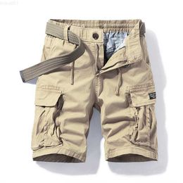 Men's Shorts Men 2021 Summer New Casual Vintage Pocket Cargo Shorts Men Outwear Classic Fashion Flexible Fabric Twill Cotton Shorts Men 28-38 L230719