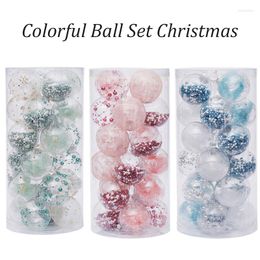 Party Decoration 24Pcs 6cm Colourful Ball Set Christmas Tree Ornaments Pendants Balls Transparent Holiday