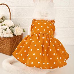 Dog Apparel Pet Skirt Doting Print Elastic Shoulder Strap Sling Summer Kitty Clothes Outfits For Pograph