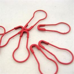 1000 pcs red color coilless bulb pear shape safety pin for DIY craft stitch marker hang tags276j