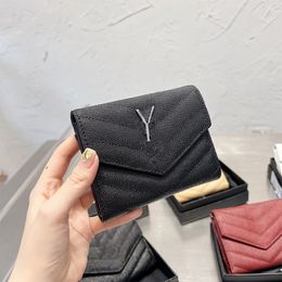 Chic y-Letter Brand Designer Wallets High Quality Card Holder For Women Men Designers Clutch Purses 3 Fold Bag Ladies Cards Holders Pocket Coin Purse