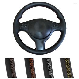 Steering Wheel Covers DIY Customized Car Cover For E46 E39 330i 540i 525i 530i 330Ci M3 2001-2014 Auto Leather Wrap