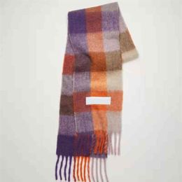 European and American plaid circle yarn scarf fashion simple lengthened thickened2966