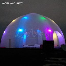 Customised 8 Legs Full White Event Marquee Inflatable Spider Dome Tent Gathering Station With Removable Zipper Doors For 294S