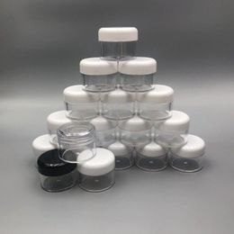 30g 30ml/1oz Refillable Plastic Screw Cap Lid with Clear Base Empty Cosmetic Jar for Nail Powder Bottle Eye Shadow Container Aslup