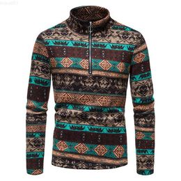 Men's Sweaters Men 2022 Autumn New Casual Jacquard Half Zip Knit Sweater Pullover Jacket Men Winter Long Sleeve Sweater Pullover pull homme L230719