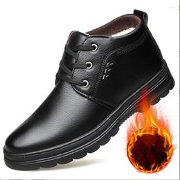 Boots Brand Winter Men's Genuine Leather Snow Man Plush Warm Causal Shoes Waterproof Men Male Sneakers