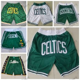 Vintage Just Green Don Basketball Shorts Just Don Short With Pockets Retro 2008 White Mens Zipper Short Stitched Team Basketball Shorts S-XXL