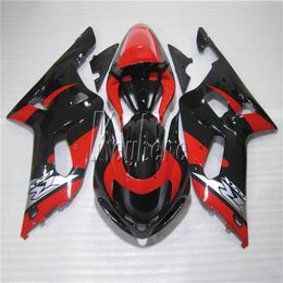 Motorcycle fairing kit for Suzuki GSXR600 01 02 03 red black fairings set GSXR750 2001 2002 2003 IY01277m