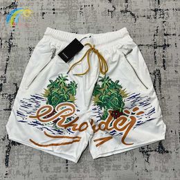 Men's Shorts Coconut Tree Letters Print Beach Shorts Summer Men Woman 1 1 Casual Sand Drstring Breeches Simple Quick Drying L230719