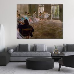 Ballet Dancers Edgar Degas Canvas Art Handcrafted Paintings Dance School Modern Decor for Studio Apartment