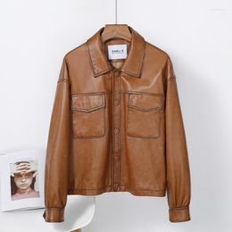 Women's Leather 2023 Genuine Jacket Women Motorcycle Short Jackets For Real Sheepskin Coat Chaqueta Mujer Z