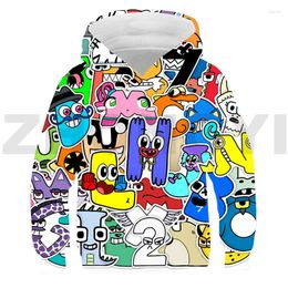 Men's Hoodies Cute Cartoon Alphabet Lore Streetwear 3D Kids Letter Anime Hoodie Teens Girl Casual Printed Pullovers Plus Size Street